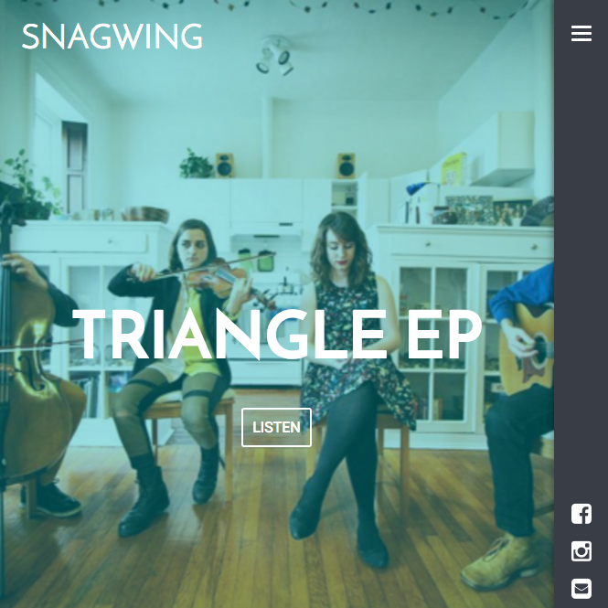The band Snagwing with their instruments